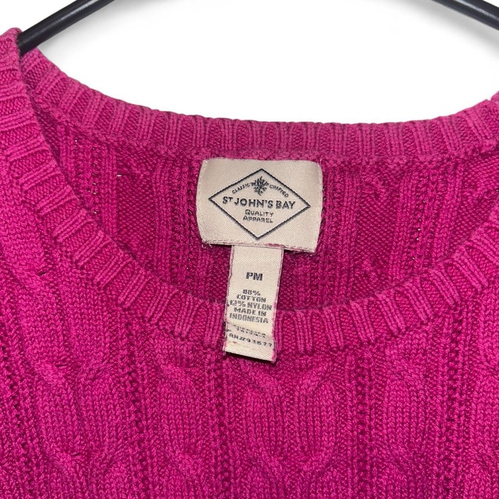 Vintage St. John's Bay Pink Cable Knit Sweater - Picture 3 of 6